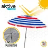 Beach parasol Aktive Blue Red Multicolour Silver Ø 160 cm 160 x 167 x 160 cm (12 Units)