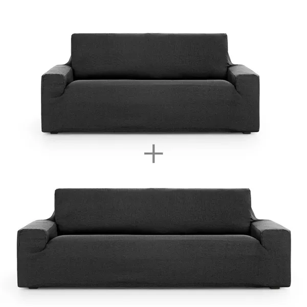 Sofa cover set Eysa ULISES Dark grey 2 Pieces