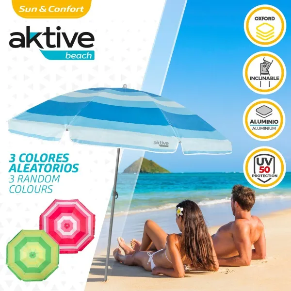 Пляжный зонт Aktive Zils Poliesters 200 x 194,5 x 200 cm (6 gb.)