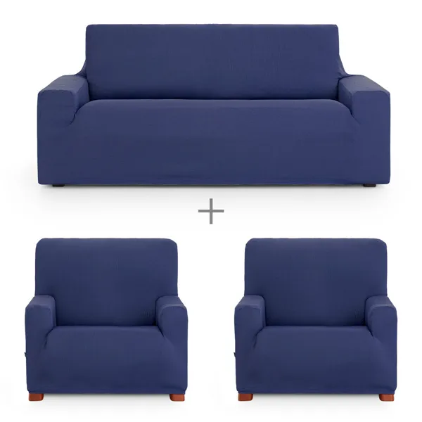 Sofa cover set Eysa ULISES Blue 3 Pieces