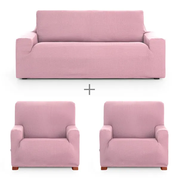Sofa cover set Eysa ULISES Pink 3 Pieces