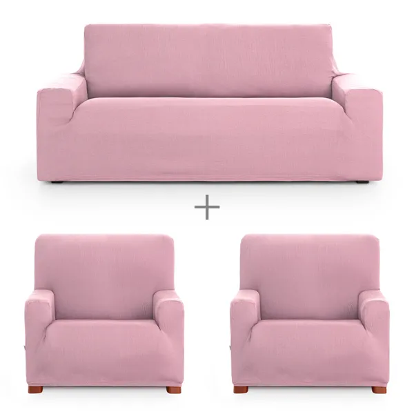 Sofa cover set Eysa ULISES Pink 3 Pieces