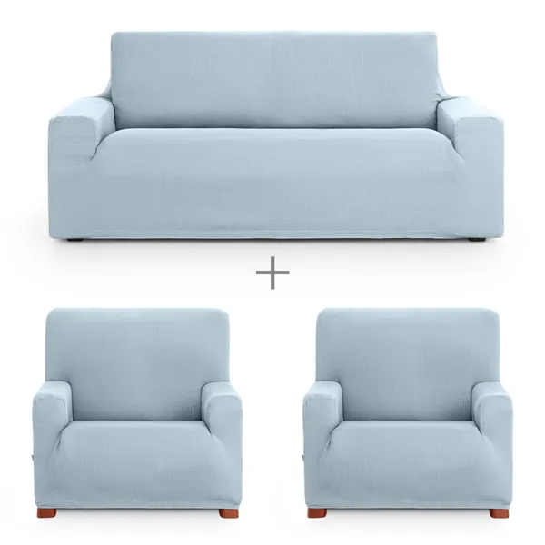 Sofa cover set Eysa ULISES Celeste 3 Pieces