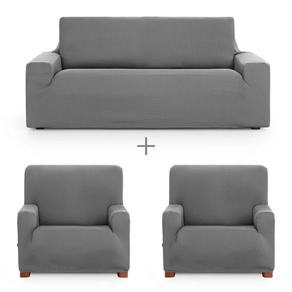 Sofa cover set Eysa ULISES Grey 3 Pieces