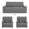 Sofa cover set Eysa ULISES Grey 3 Pieces