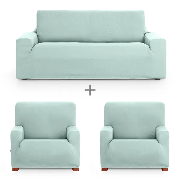 Sofa cover set Eysa ULISES Aquamarine 3 Pieces