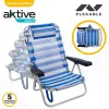 Paplūdimio kėdė Aktive Sulankstomas Pagalvėlė Balta Mėlyna 48 x 84 x 46 cm (2 vnt.)