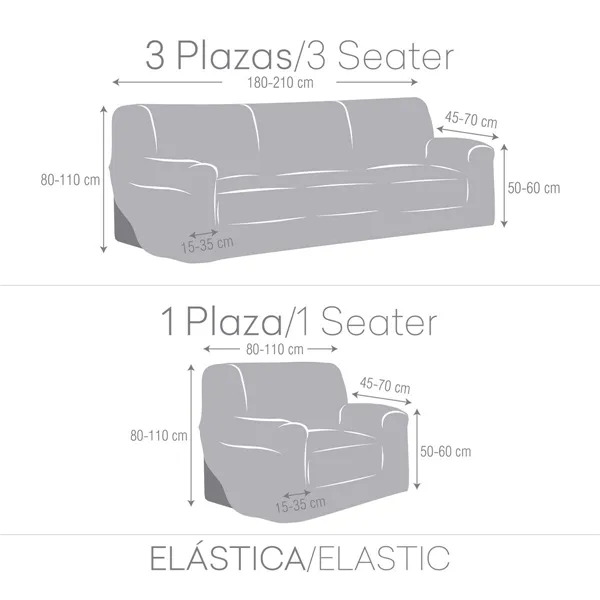 Sofa cover set Eysa ULISES Brown 3 Pieces