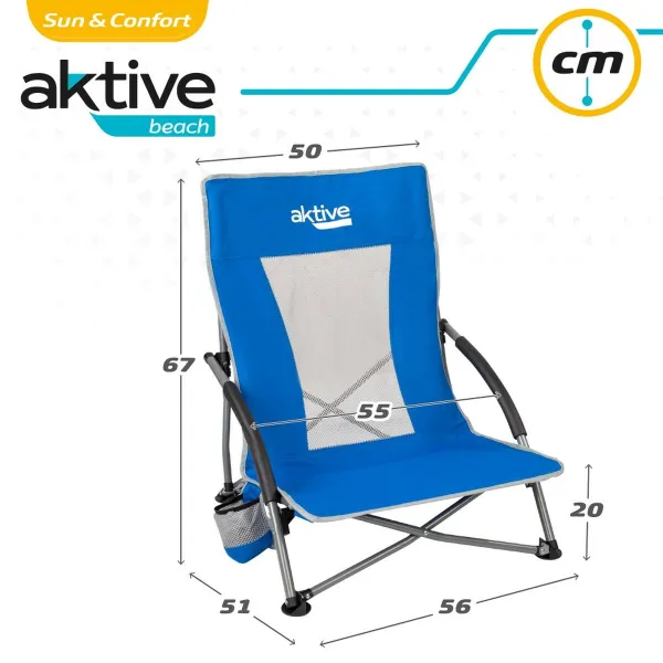Пляжный стул Aktive Синий 50 x 67 x 51 cm (4 штук)