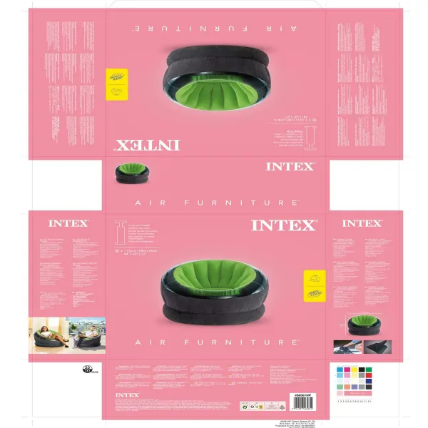 Надувное кресло Intex Empire Зеленый 112 x 109 x 60 cm (3 штук)
