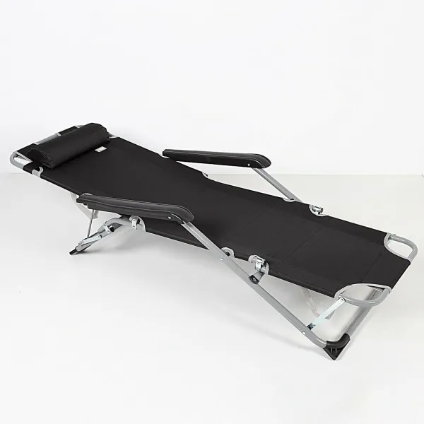 Шезлонг Aktive Melns 153 x 33 x 47 cm