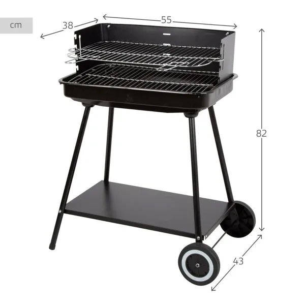 Porttakil grilli Aktive Ruostumaton teräs Teräs 55 x 82 x 43 cm