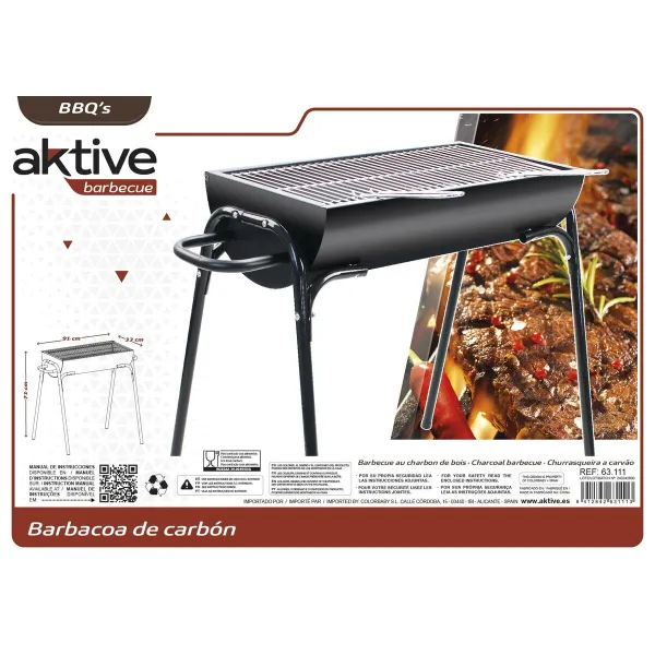 Угольный Барбекю на Ножках Aktive 91 x 33 x 71 cm