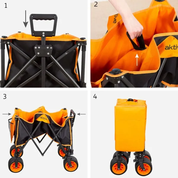 Daudzfunkcionāls Grozs Aktive Oranžs Poliesters PVC Tērauds 86 x 108 x 44 cm Locīšana Pludmale