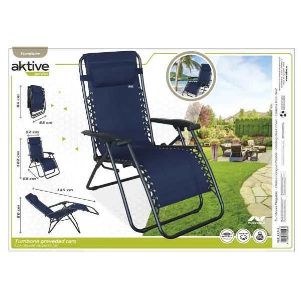 Sun-lounger Aktive Blue 52 x 102 x 68 cm