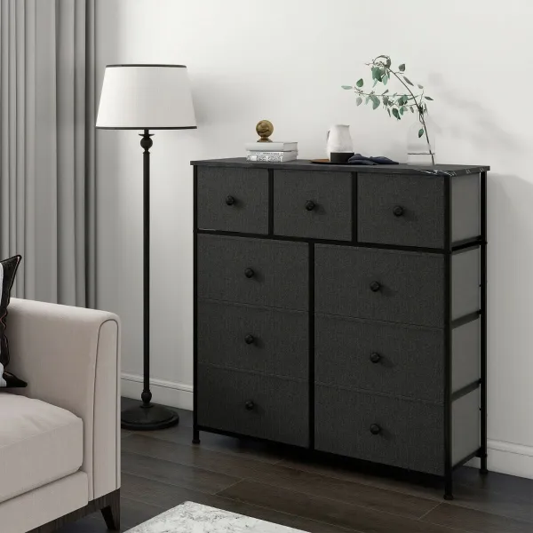 Komoda Max Home Juoda Pilka Marmurą 100 x 100 x 30 cm