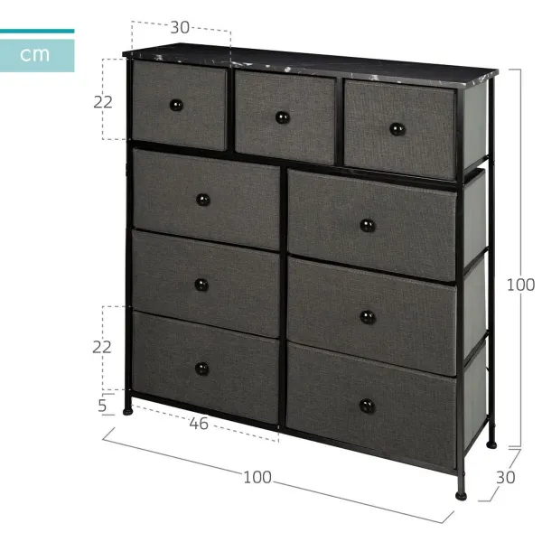 Kummut Max Home Must Hall Marmor 100 x 100 x 30 cm