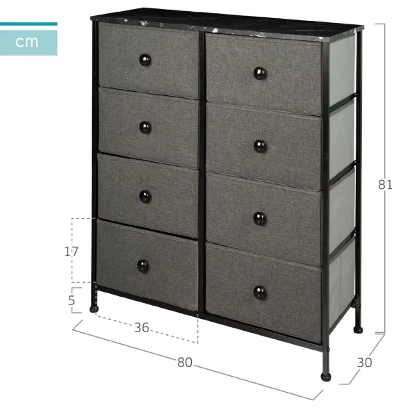 Komoda Max Home Pilka Marmurą 80 x 81 x 30 cm
