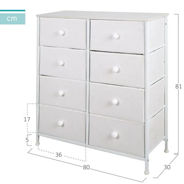 Lipasto Max Home Valkoinen 80 x 81 x 30 cm