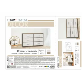 Chest of drawers Max Home White Grey Modern 114 x 70 x 30 cm