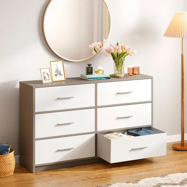 Komoda Max Home Balta Pilka Šiuolaikiškas 114 x 70 x 30 cm