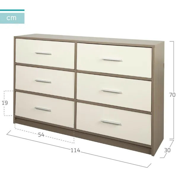Комод Max Home Белый Серый современный 114 x 70 x 30 cm