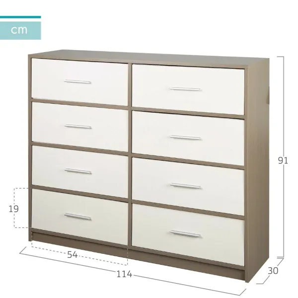 Комод Max Home Белый Серый современный 114 x 92 x 30 cm