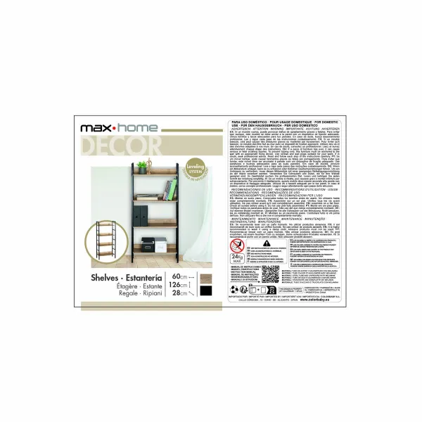 Lentyna Max Home Plienas Melaminas drožlių plokštė 60 x 126 x 28 cm