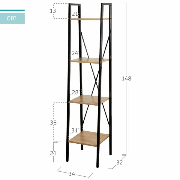 Hyllyt Max Home Teräs Melamiini lastulevy 34 x 148 x 32 cm