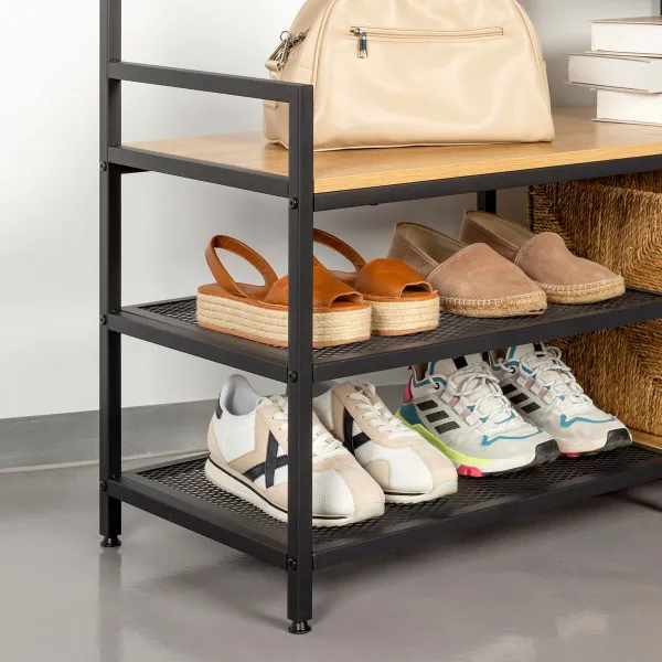 Coat rack with shelf Max Home Steel Melamin Particleboard Minimalist 102 x 180 x 40 cm