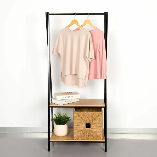 Mēteļu Pakaramais ar Plauktu Max Home Tērauds Melamīna skaidu plātnes Minimālists 64 x 150 x 40 cm