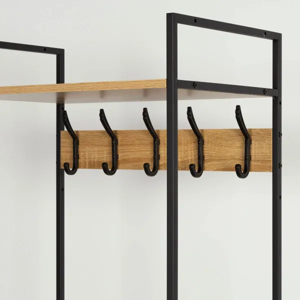 Coat rack with shelf Max Home Steel Melamin Particleboard Minimalist 60 x 175 x 40 cm