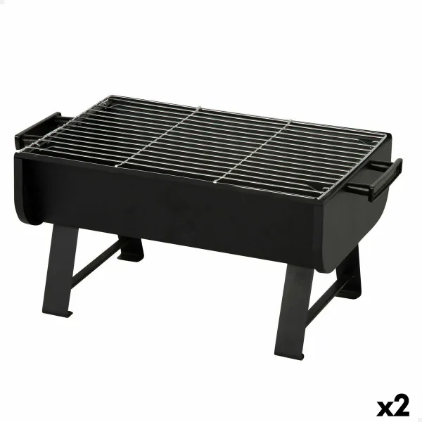 Nešiojamasis Barbekiu Aktive Plienas 45 x 25 x 30 cm Juoda (2 vnt.)