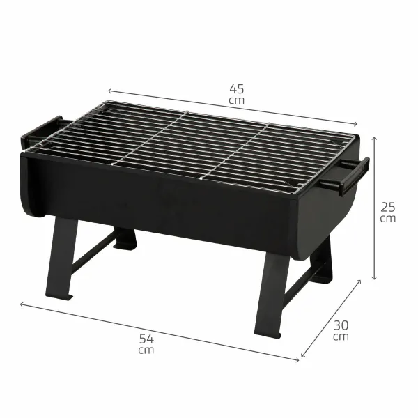 Nešiojamasis Barbekiu Aktive Plienas 45 x 25 x 30 cm Juoda (2 vnt.)