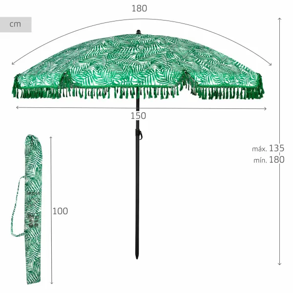 Paplūdimio skėtis Aktive Ø 180 cm 180 x 180 x 180 cm (6 vnt.)