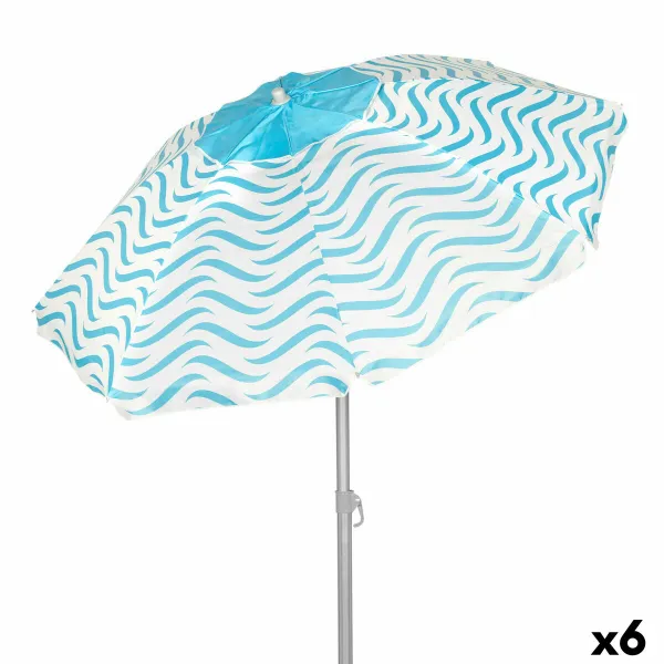 Paplūdimio skėtis Aktive Mėlyna Ø 200 cm 200 x 190 x 200 cm (6 vnt.)