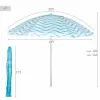 Пляжный зонт Aktive Синий Ø 200 cm 200 x 190 x 200 cm (6 штук)