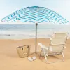 Пляжный зонт Aktive Синий Ø 220 cm 220 x 200 x 220 cm (6 штук)