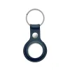 Crong Leather Case with Key Ring – Protective leather case with key ring for Apple AirTag 1/2 (navy blue)