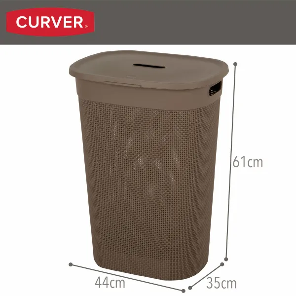 Pyykkikori Curver Ruskea Muovinen 55 L 44 x 61 x 35 cm (8 osaa)