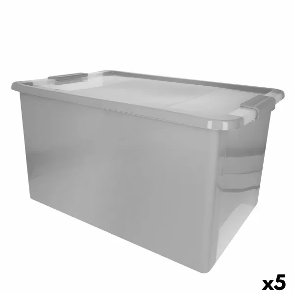 Säilytyslaatikko kannella Curver Harmaa Muovinen 40 L 55 x 28 x 35 cm (5 osaa)