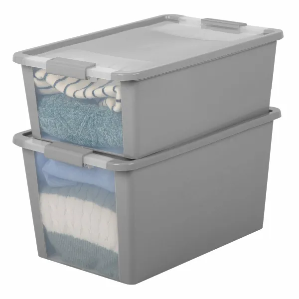 Säilytyslaatikko kannella Curver Harmaa Muovinen 40 L 55 x 28 x 35 cm (5 osaa)