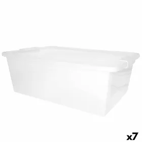 Storage Box with Lid Curver White Plastic 26 L 55 x 19 x 35 cm (7 Units)