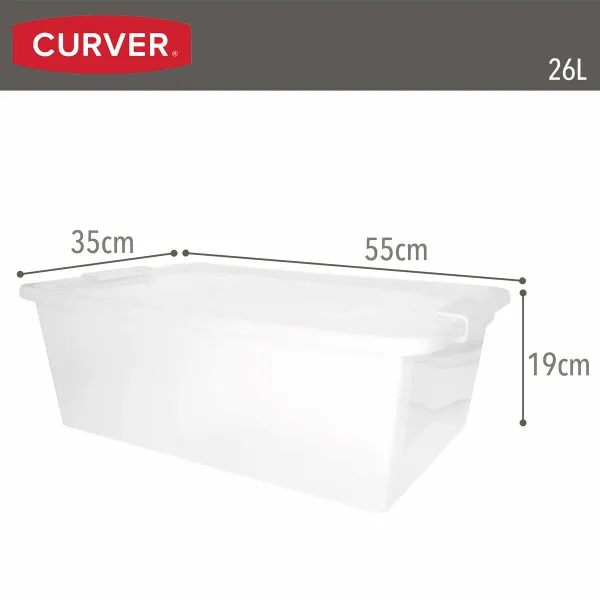 Säilytyslaatikko kannella Curver Valkoinen Muovinen 26 L 55 x 19 x 35 cm (7 osaa)