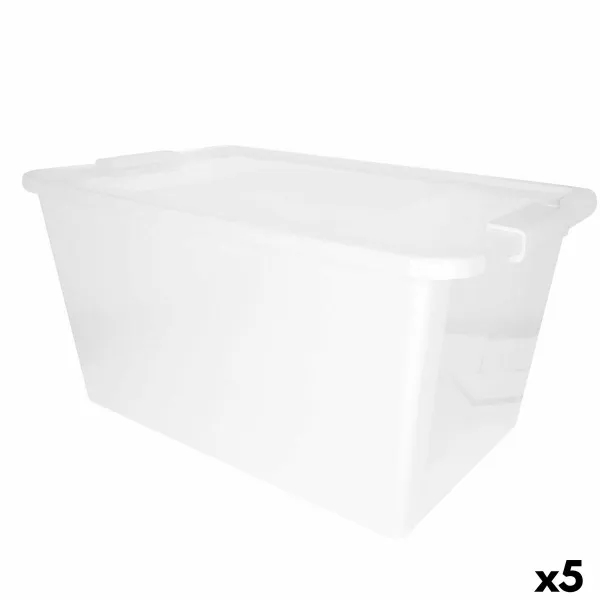 Uzglabāšanas Kaste ar Vāku Curver Balts Plastmasa 40 L 55 x 28 x 35 cm (5 gb.)
