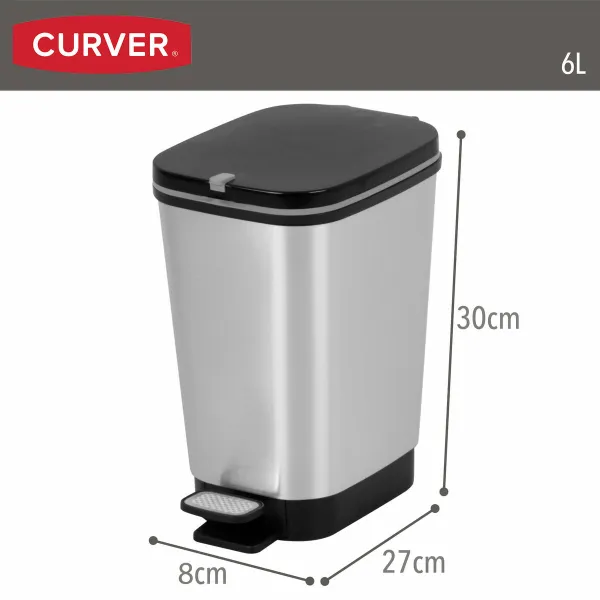 Мусорное ведро Curver Серый Пластик 6 L (5 штук)