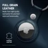 Crong Leather Case with Key Ring – Protective leather case with key ring for Apple AirTag 1/2 (navy blue)