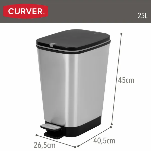 Мусорное ведро Curver Серый Пластик 25 L (4 штук)