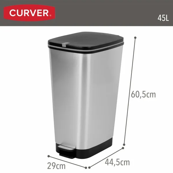 Мусорное ведро Curver Серый Пластик 45 L (3 штук)
