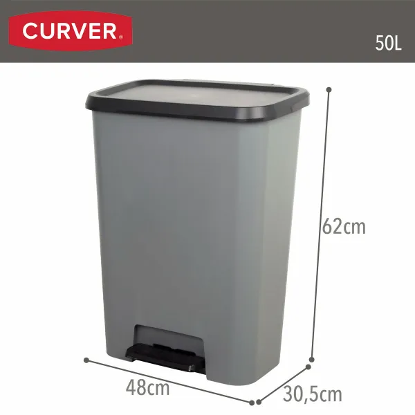 Atkritumu tvertne Curver Tumši pelēks Plastmasa 50 L (5 gb.)